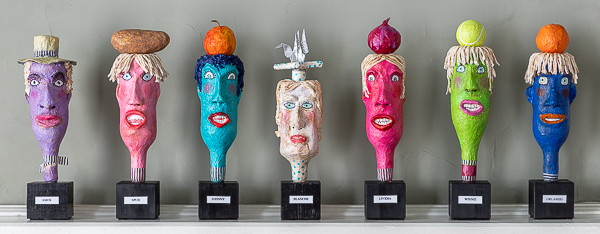 PAPER MACHE BOTTLE HEADS